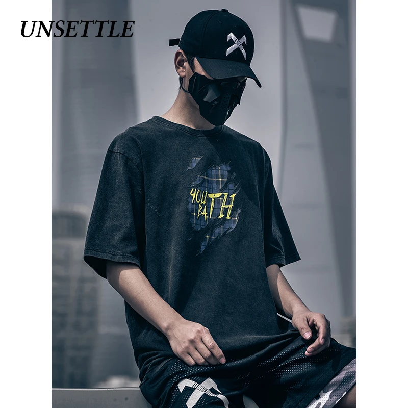 UNSETTLE 2020SS Harajuku футболка летняя Мужская/Женская Хип-Хоп с забавным принтом модная
