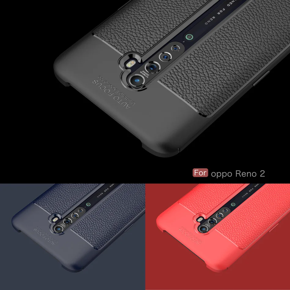 Роскошный мягкий чехол из искусственной кожи для OPPO Reno 2Z 2F 360 противоударный с
