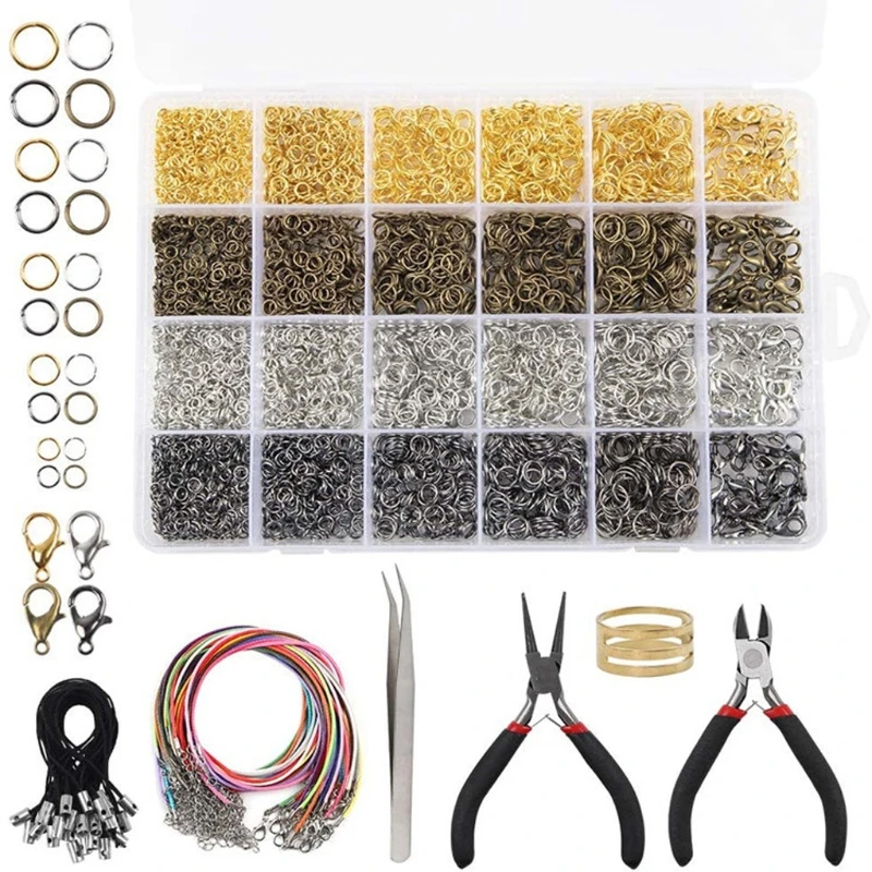

4294 шт. соединительные кольца ювелирные изделия ремонт инструментов для создания украшений карабины Цепочки и ожерелья ремонт T4MD