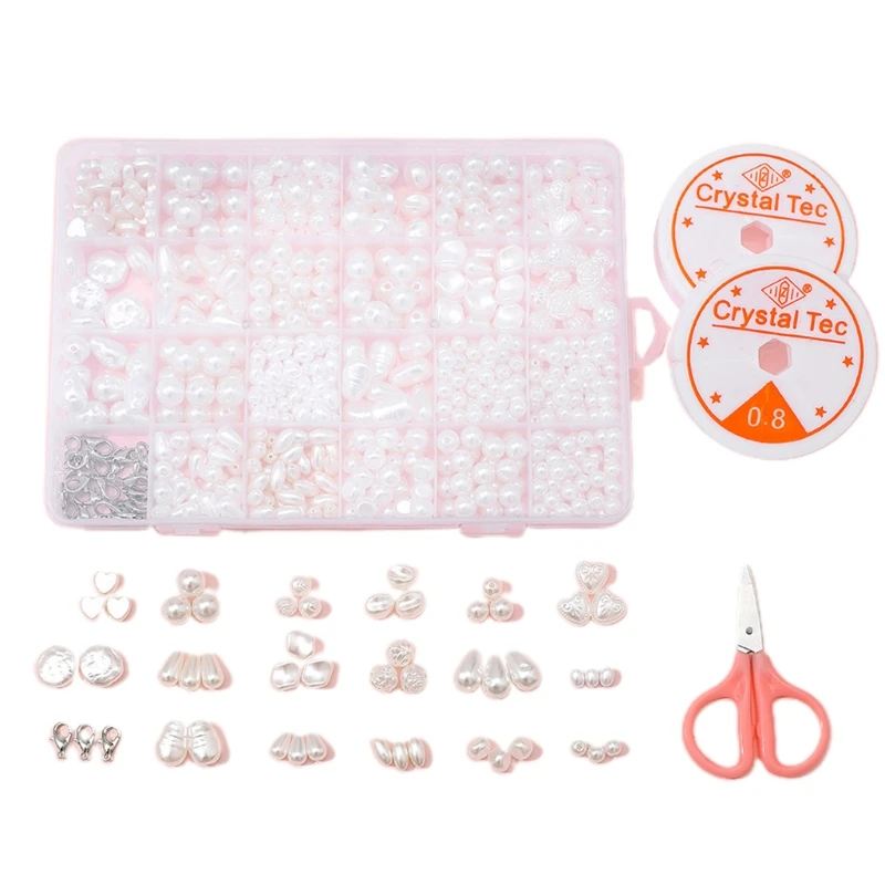 

Бусины P8DB с имитацией жемчуга для рукоделия с отверстиями, имитация жемчуга, бусины неправильной цветопередачи, бусины россыпью для украше...