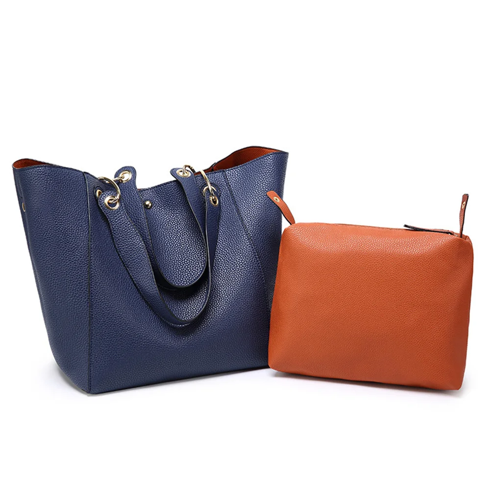 

Woman Bag Retro Large-Capacity Frosted PU Leather Ladies One-Shoulder Portable Messenger Bucket Bag Brown Female Bag