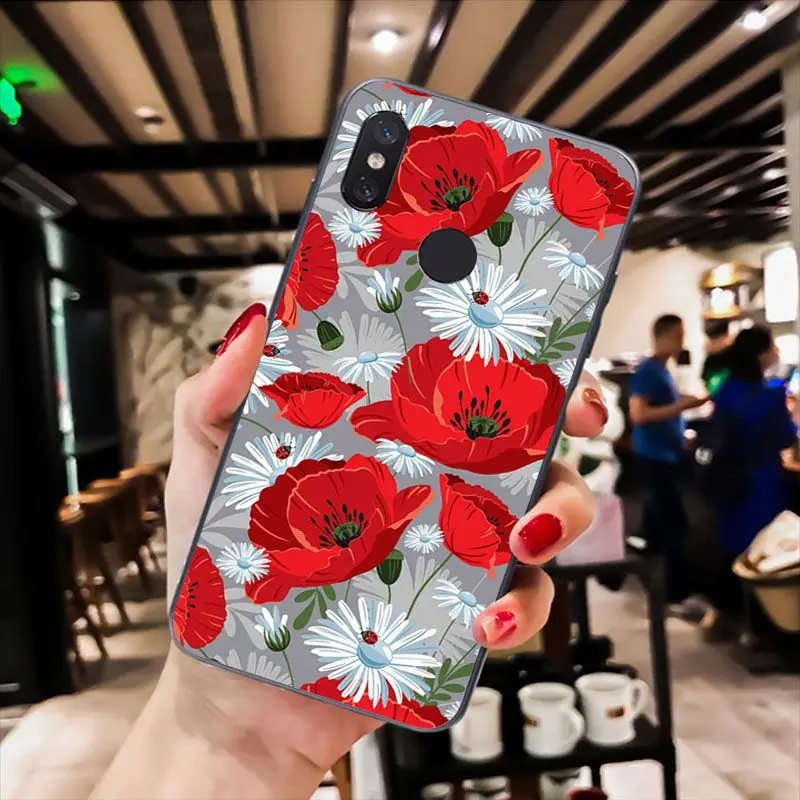 MaiYaCa красная бабочка на белой розы цветок чехол для телефона для Xiaomi Redmi8 4X 6A S2 5A Redmi 5 5Plus Note7 8Pro 7A 6A