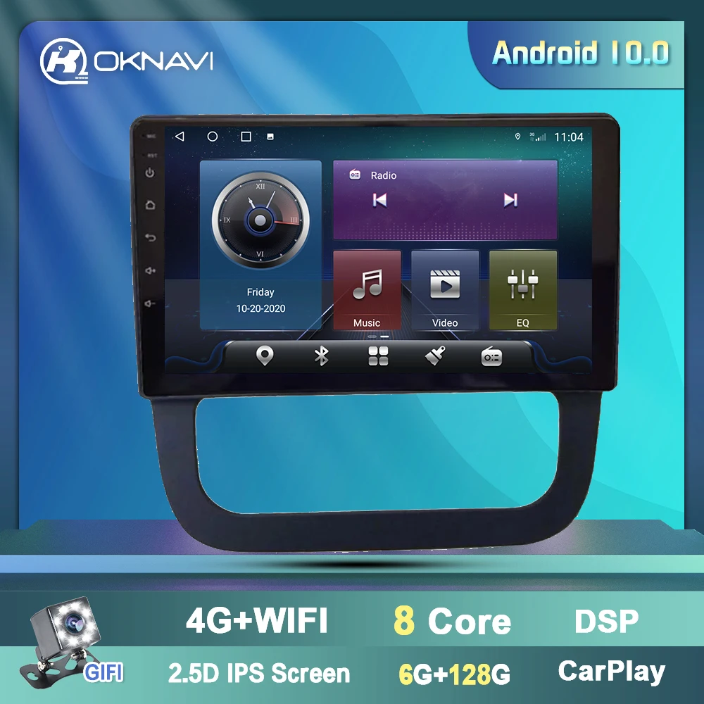 

OKNAVI 4G+64G Car Multimedia Video Player For VW Volkswagen Sagitar 2011 Carplay Navigation GPS Stereo 2 Din 10" Radio No DVD