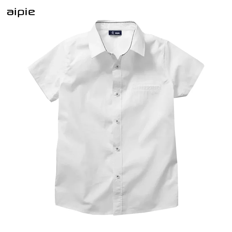 New Kids shirts Casual Solid White color Cotton 100% Short-sleeved boys shirts Children Clothing