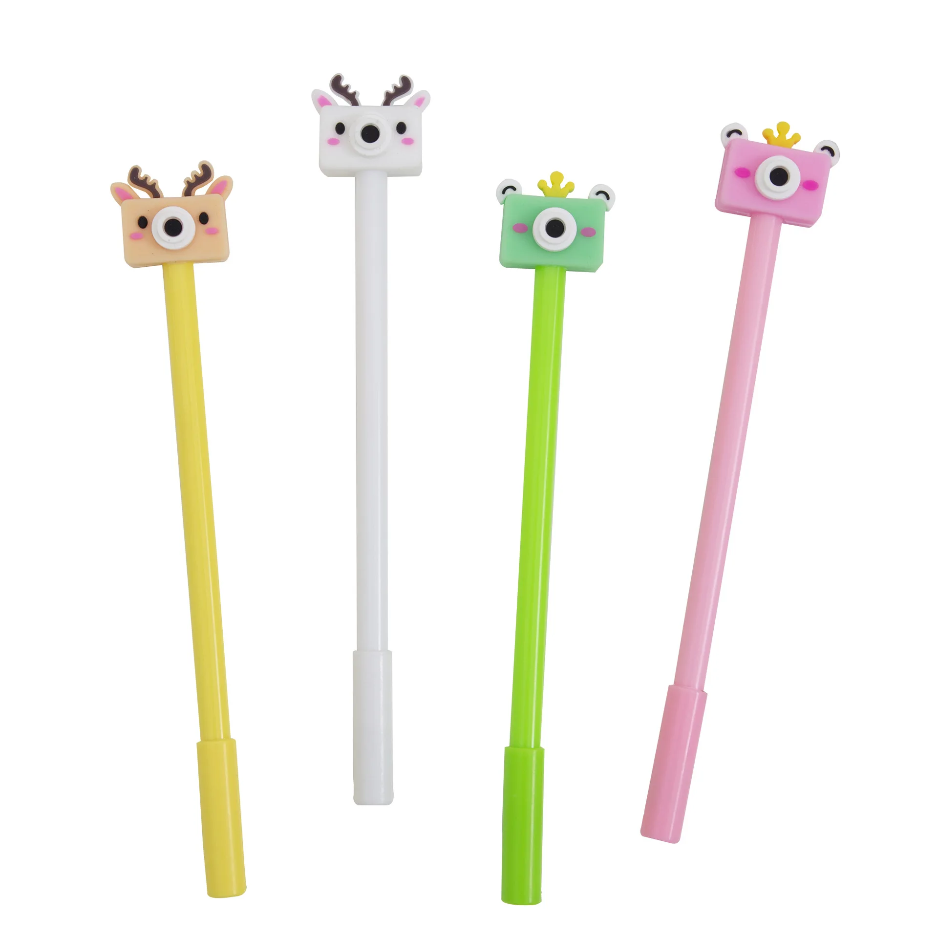 

36 pcs/lot Cartoon Camera Reindeer Gel pen Cute 0.5 mm black Ink neutral Pens Promotional Gift Stationery School Supplies