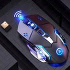 6 кнопок с USB-приемником, перезаряжаемая Бесшумная беспроводная мышь RGB 2,4G для дома и офиса, игровые компьютерные мыши, аксессуары для ноутбука, компьютерные геймеры