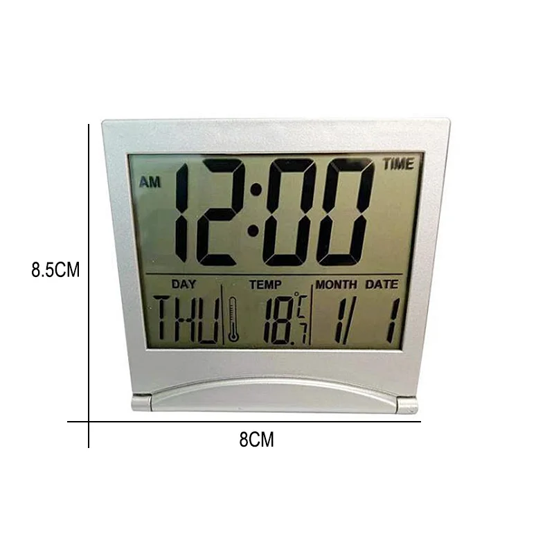 

Large Screen Folding Perpetual Calendar Alarm Clock Temperature Humidity and Time Display Trapezoid Despertador