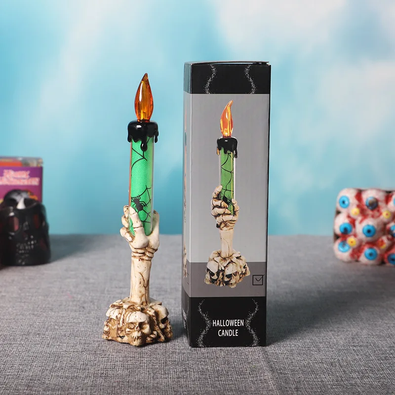 Реквизит для Хэллоуина карманный ужас скелет летучая мышь Светодиодная свеча