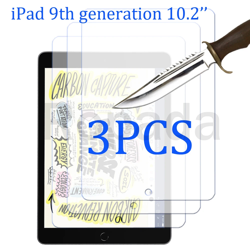 

Защитное стекло, закаленное стекло для iPad 9 9-го поколения, 10,2 дюйма, iPad9, защитная пленка выпуска 2021, 9H, 0,33 мм, 3 упаковки