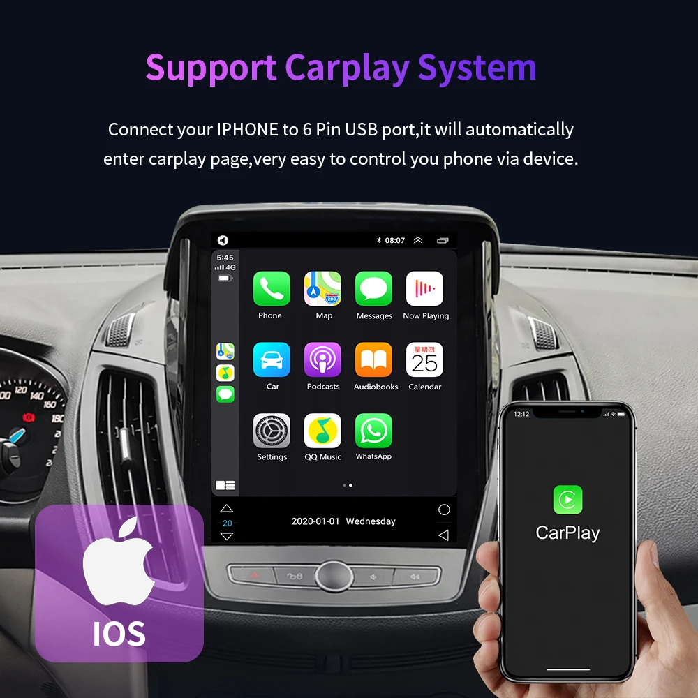 9 7 inch car radio for ford focus 3 mk 3 2011 2017 android 10 stereo video multimedia player tesla style 6g 128g wifi 2din no cd free global shipping