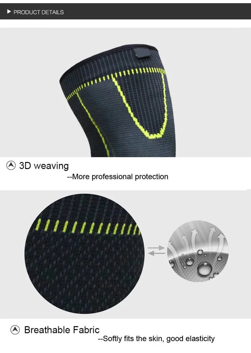 1 Шт. Удлиненные спортивные наколенники защита ног поддержка брекеты леггинсы COYOCO длинные зеленые полосатые наколенники теплые защитные рукава.
