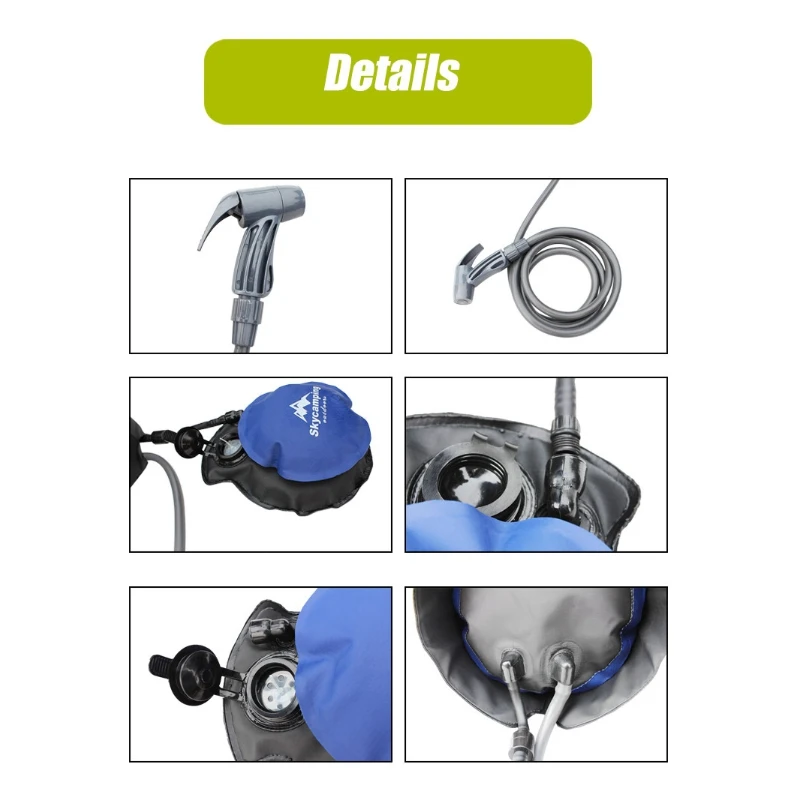 

SKYCAMPING Portable Camping Shower Outdoor Camp Shower Bag Solar Shower for Beach Swim Travel Hiking