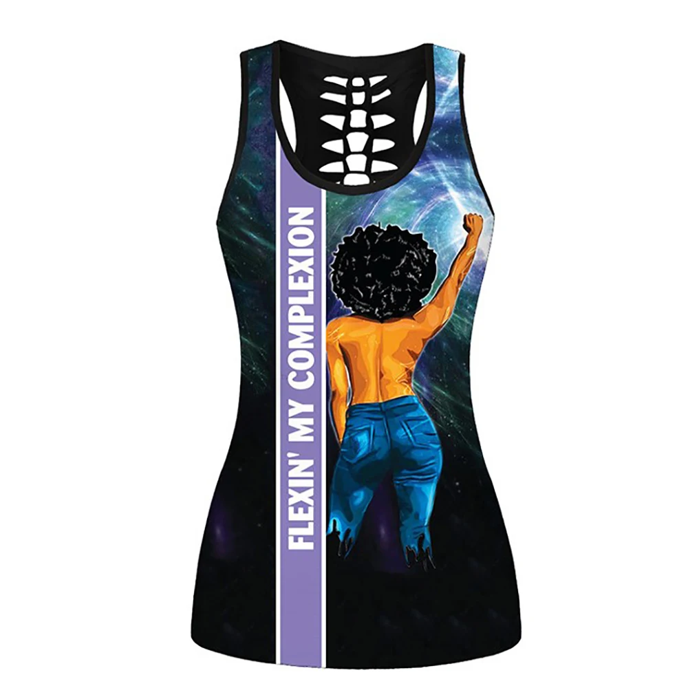 New Fitness Sleeveless Women Black Sport Tops 3 Patterns Painting Print Sepecial Design Running Vests S To 4XL Plus Size | Спорт и