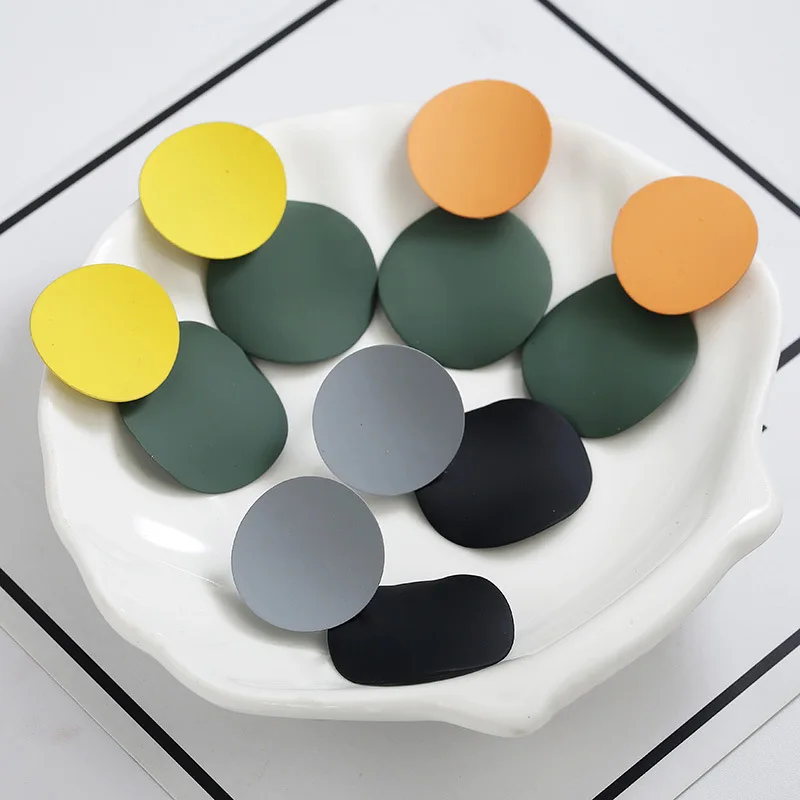 Женские круглые серьги гвоздики CARTER LISA металлические двойные в виде монет