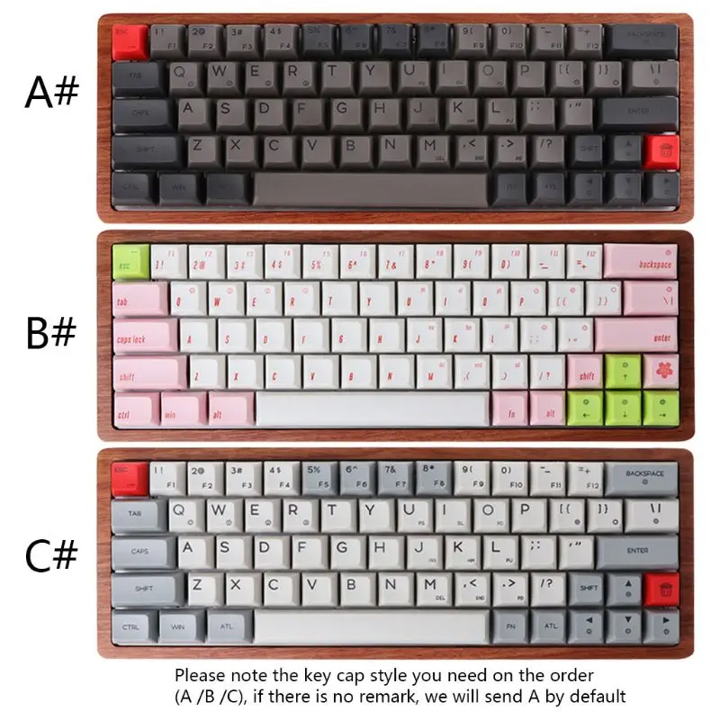 Портативная GK64 Механическая игровая клавиатура оптический Вишневый переключатель RGB светодиодный с подсветкой Проводная клавиатура Ключ Крышка для ПК Ma