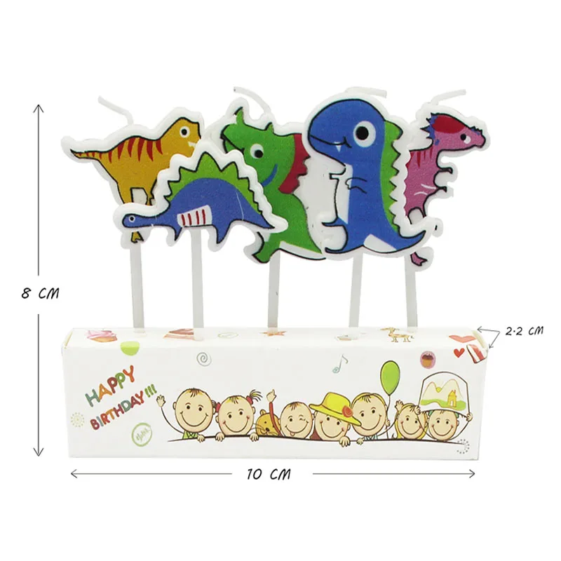 5 детской свечи в форме динозавра необычное ремесло цветная мультяшная свеча на