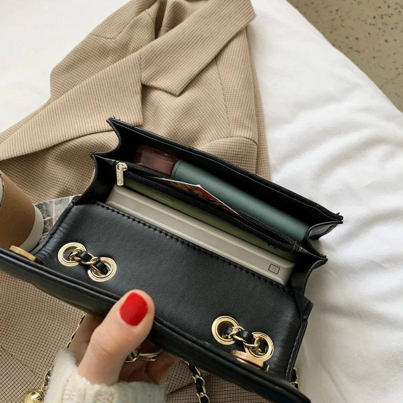 

Embroidery Thread Crossbody Bags for Women Luxury Leather Sling Bag Small Flap Plaid Handbag Diamond Lattice Chain Shoulder Bag