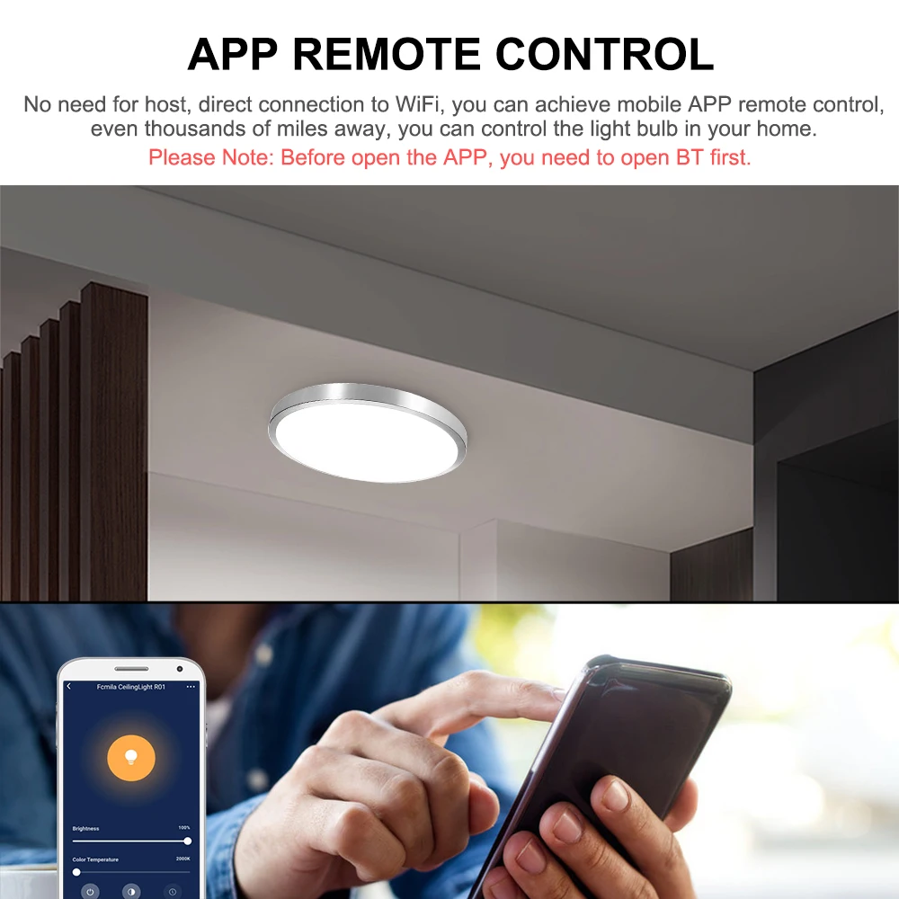 Смарт-WI-FI потолочный светильник 48W светодиоидная лампа с регулируемой яркостью