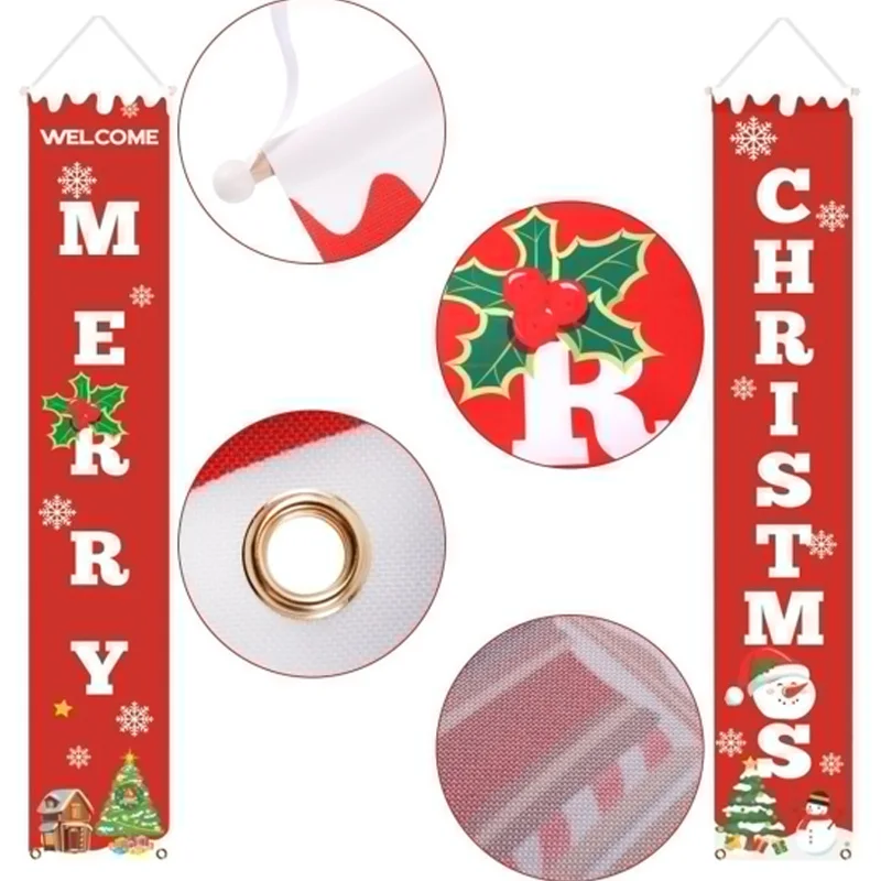 Christmas Curtain Couplet Home Door Window Holiday Festive Decor Welcome Banner P666 | Дом и сад