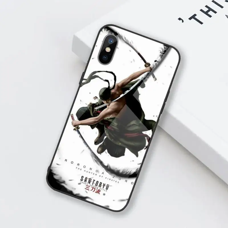 

One Piece zoro newly arrive Phone Case Tempered glass For iphone 6 6S 7 8 plus X XS XR 11 12 mini PRO MAX