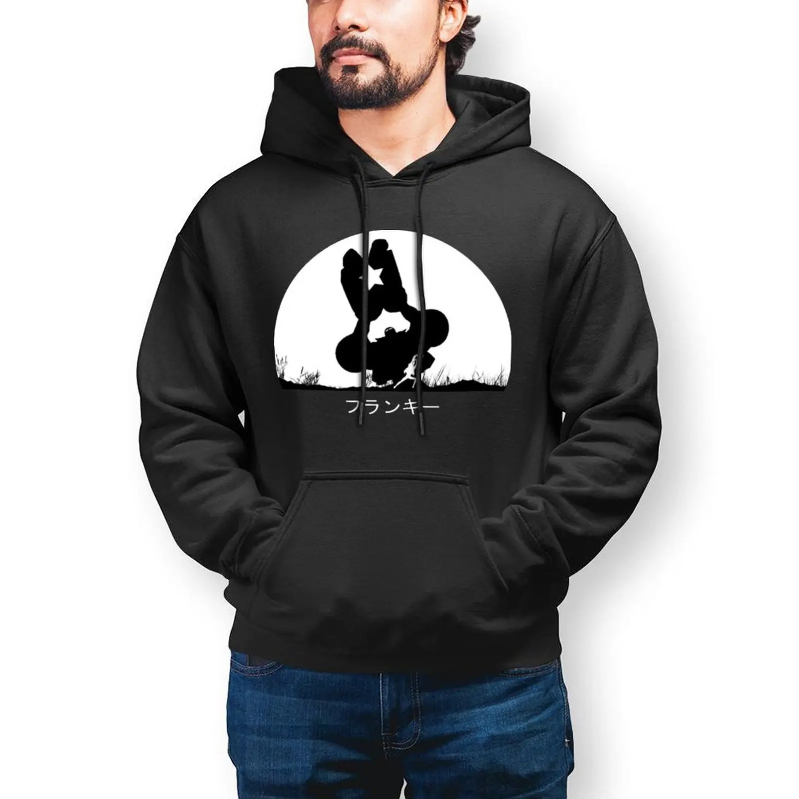 

Bandai цельные толстовки с надписью Franky Star Pose, японская манга, зимняя хлопковая толстовка, крутая уличная одежда, длинный пуловер, мужская Толс...