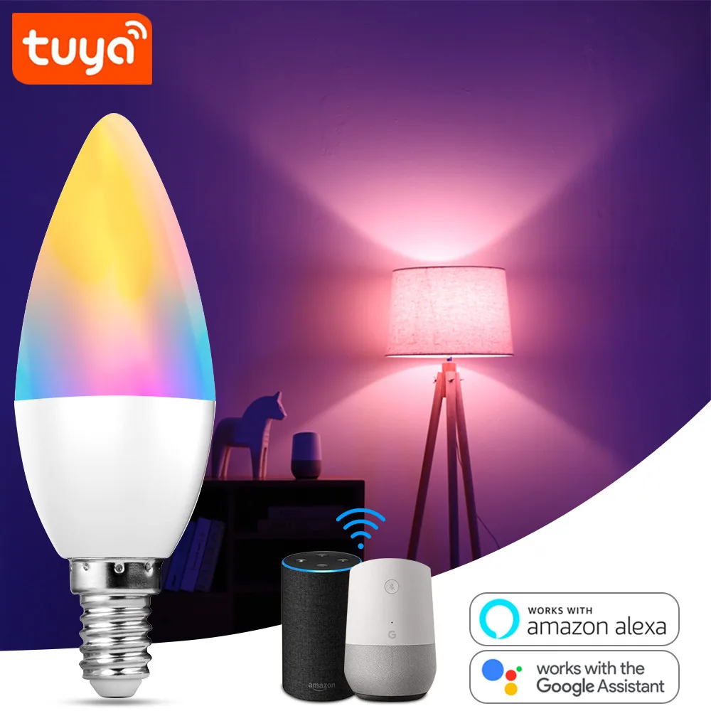 

Tuya Wifi Smart LED Light Bulb RGB+W+C Dimmable E27 LED Lamp 5W 240V AC Timer Voice Control Magic Bulb for Home Outdoor Decor