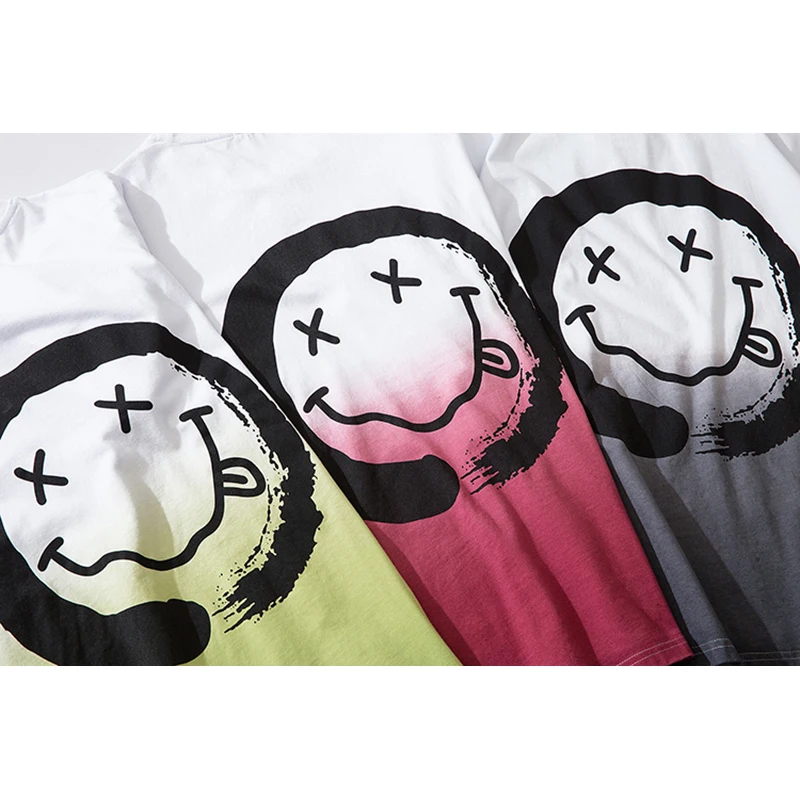 Мужская футболка с градиентным принтом в стиле хип хоп|Мужские футболки| |