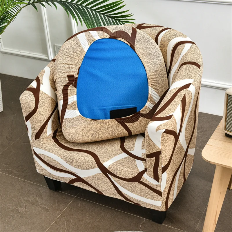 

Stretch Club Chair Cover Elastic Split Style Armchair Sofa Slipcover Living Room Geometric Spandex Couch Covers With Seat Cover