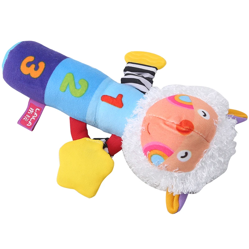 

New Arrival Cartoon Animal Catching Infant Toys Baby Baby Rattle Toy Soft Plush Cute Sheep Baby Stroller Doll Baby Rattles