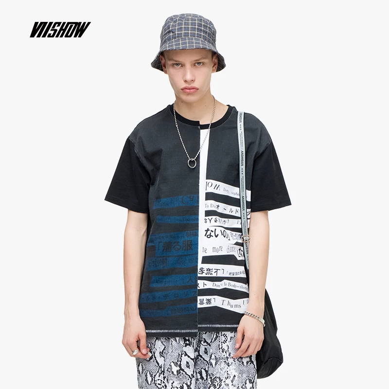 VIISHOW 2019 Новая летняя футболка с короткими рукавами для мужчин Круглый воротник