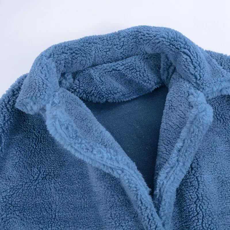 

NIBESSER Autumn Winter Coat Women Casual Loose Solid Long Teddy Coat Female Vintage 2021 Thick Faux Fur Jackets Coats White