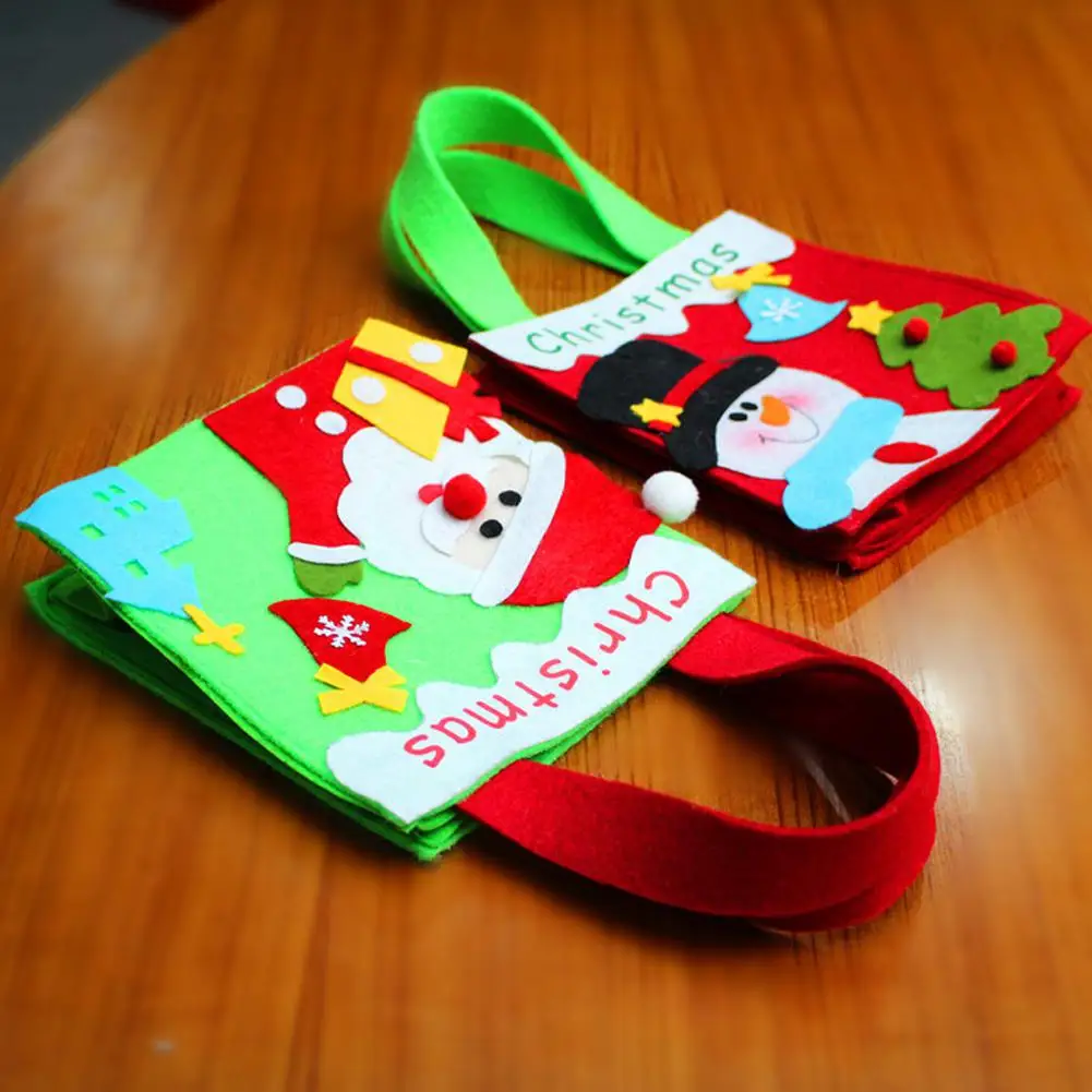 1PC Christmas Decorative Storage Bag Snowman Santa Claus with Handle for Candy Apple Large Bags Supplies | Дом и сад
