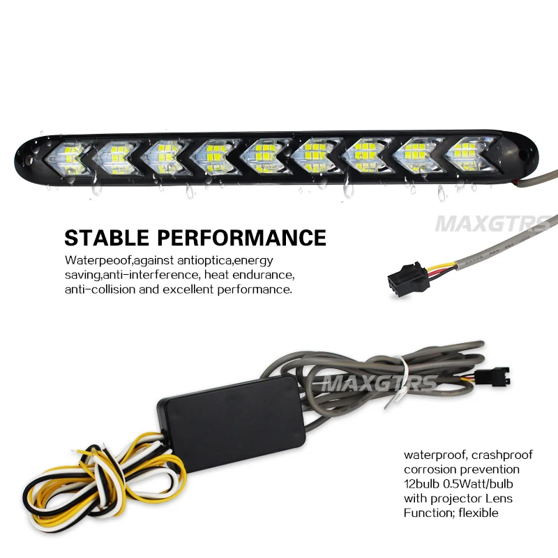 2x тележка на колесах гибкий белый/янтарный горки светодиодный Knight Rider полосы