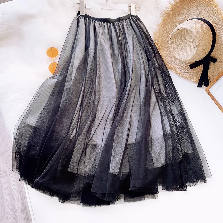 REALEFT новая весенне-летняя винтажная кружевная Лоскутная сетчатая фатиновая