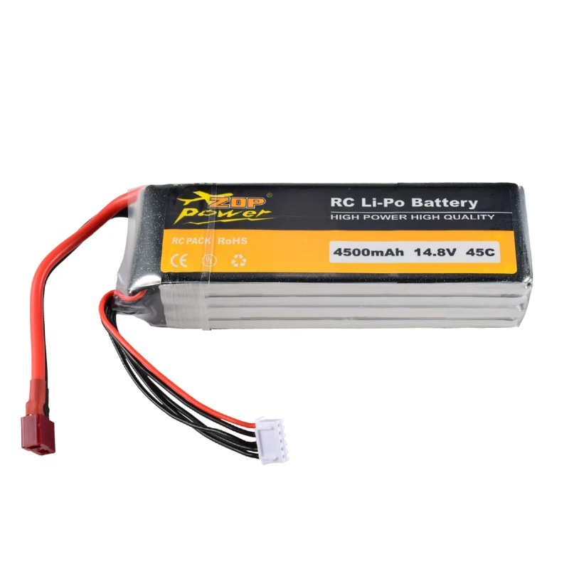 ZOP Power 14 8 V 45C 4500mAh 4S Lipo батарея с Т-образным разъемом перезаряжаемая для