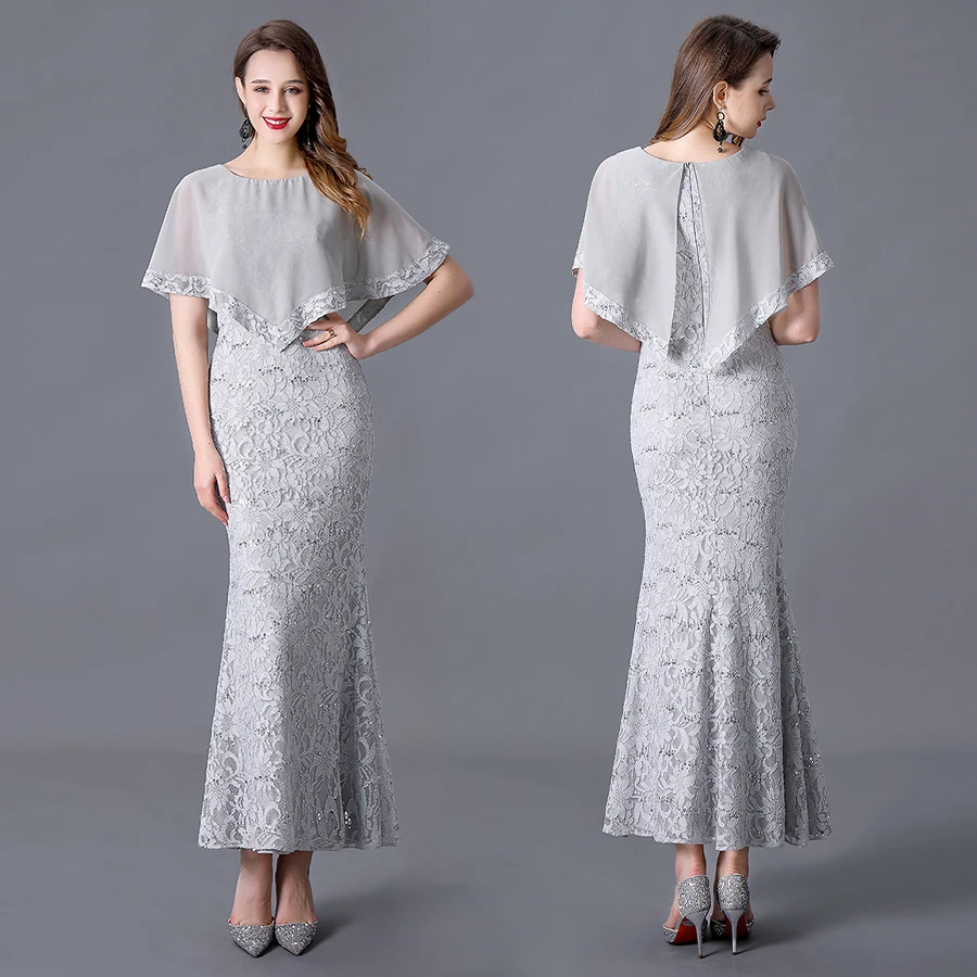 Мать невесты платья размера плюс Русалка совок длиной до лодыжки обертывание