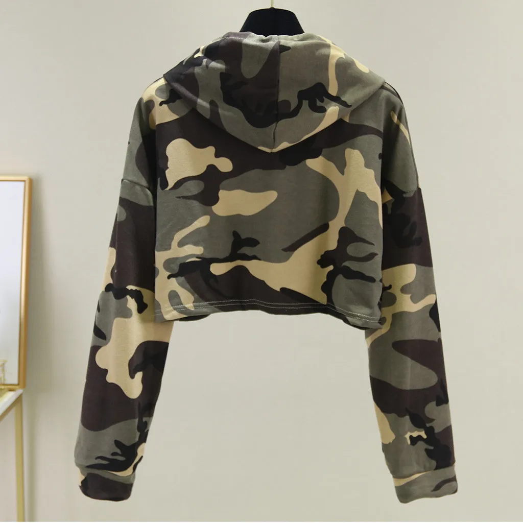 Новинка 2019 женские толстовки свитшоты камуфляжные модные пуловеры с длинным
