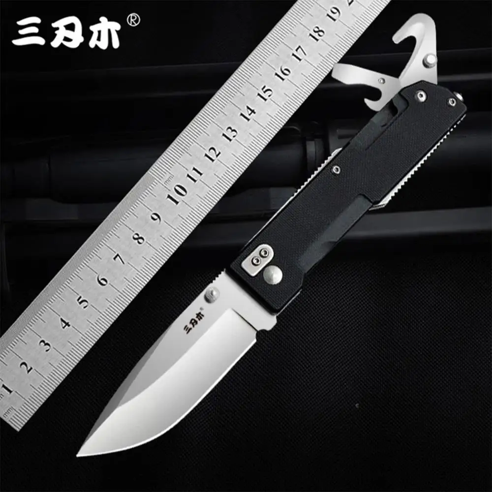 

Utility EDC Blade G10 Handle 12C27 Stainless Steel Multitool Folding Pocket Knife Outdoor Hunting Camping Survival 9052 SANRENMU