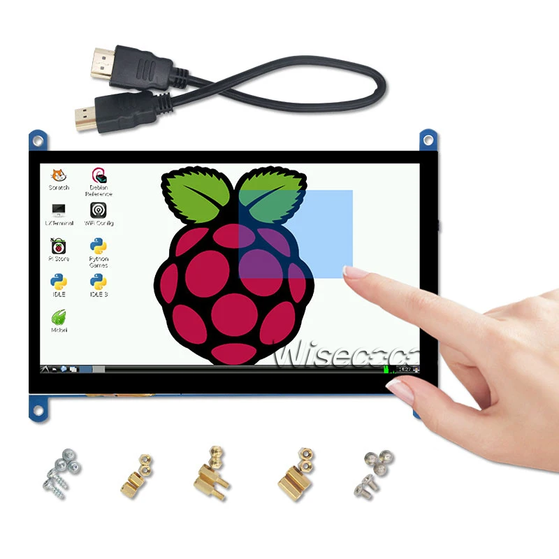 Wisecoco 7 дюймов Портативный монитор 1024x600 емкостный сенсорный экран Экран ЖК