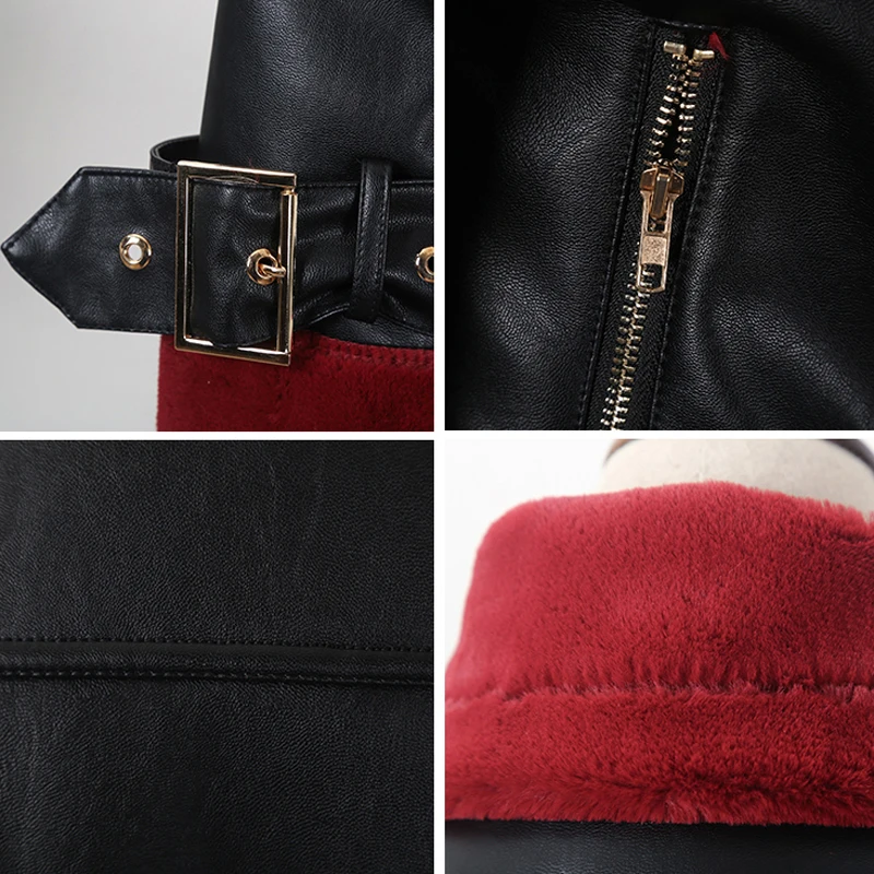 Женское теплое меховое пальто шуба из плотного бархата в Европейском стиле A125