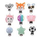 20 штук мультфильм силиконовые соски-пустышки Еда Класс силиконовая цепочка для прорезывания зубов клип Детские Прорезыватель зубов, пустышка клипсы держатель аксессуары для малышей