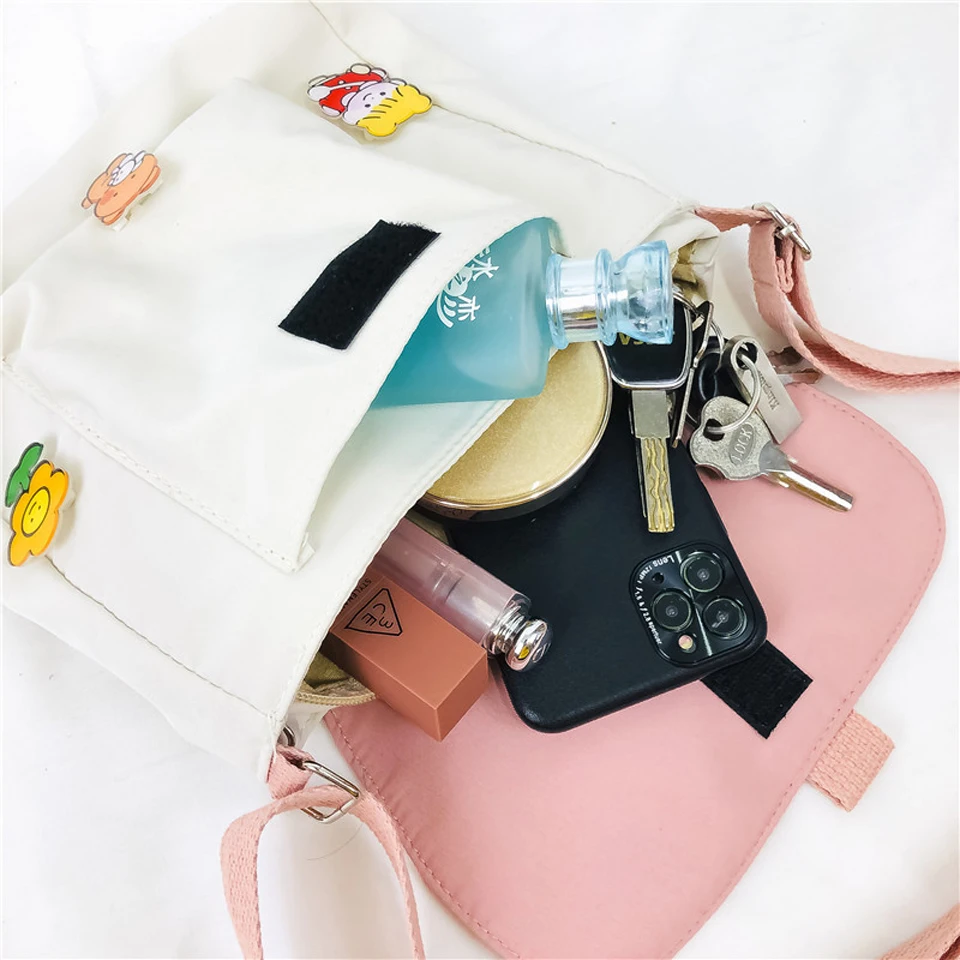 

Harajuku Girls Cute Canvas Bags Mini Student Small Bag Women Crossbody Shoulder Bag Simple Fashion Messenger Purses Handbags