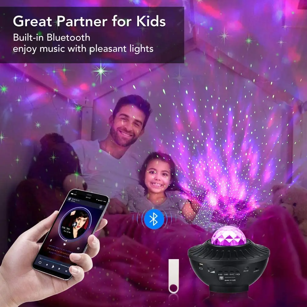 

Bluetooth Speaker Disco Ball Light Led Music Starry Projector 21 Mode Disco Laser Party Lights Auto Timer Christmas Stage Lights
