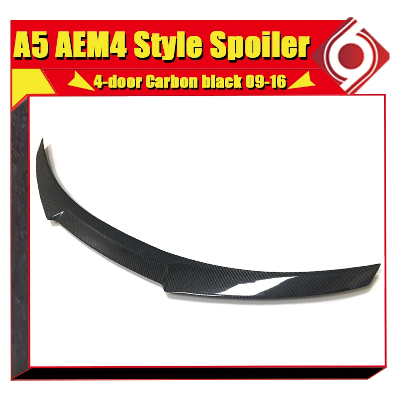 Fits For Audi A5 4-Door Coupe sedan duckbill Spoiler Tail Wing M4 Style Carbon Fiber Black Rear Trunk Lid Wings 2009-16 | Автомобили и