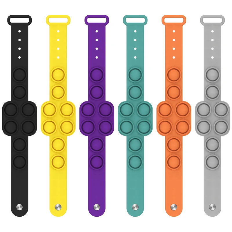 

Новинка, силиконовый антистрессовый браслет с пузырьками, игрушка для детей, игрушка для снятия стресса, сжимаемая игрушка для взрослых, бр...