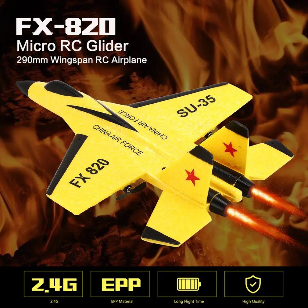 FX FX-820/FX-818 2,4G 2CH пульт дистанционного управления SU-35 планер 290 мм размах крыльев EPP микро Крытый RC самолет с неподвижным крылом самолет БПЛА RTF