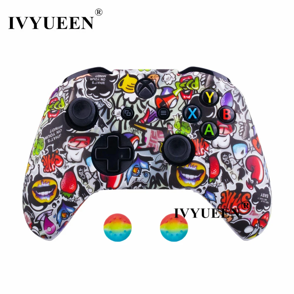 IVYUEEN чехол с водной передачей и принтом для XBox One X S контроллер силиконовый защитный камуфляжный чехол с ручкой для большого пальца
