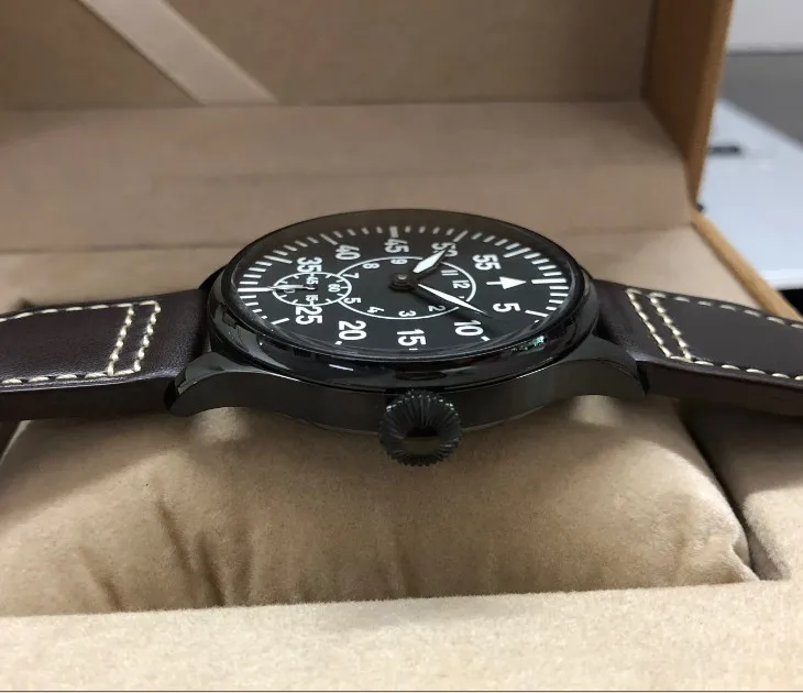 Сапфировый кристалл или минеральное стекло 44 мм черный циферблат Азиатский 6498 17