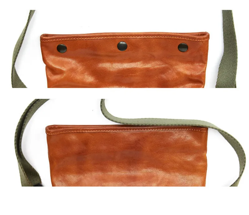 Retro fashion designer natural genuine leather men's shoulder bag daily weekend work youth rivet cowhide messenger bag