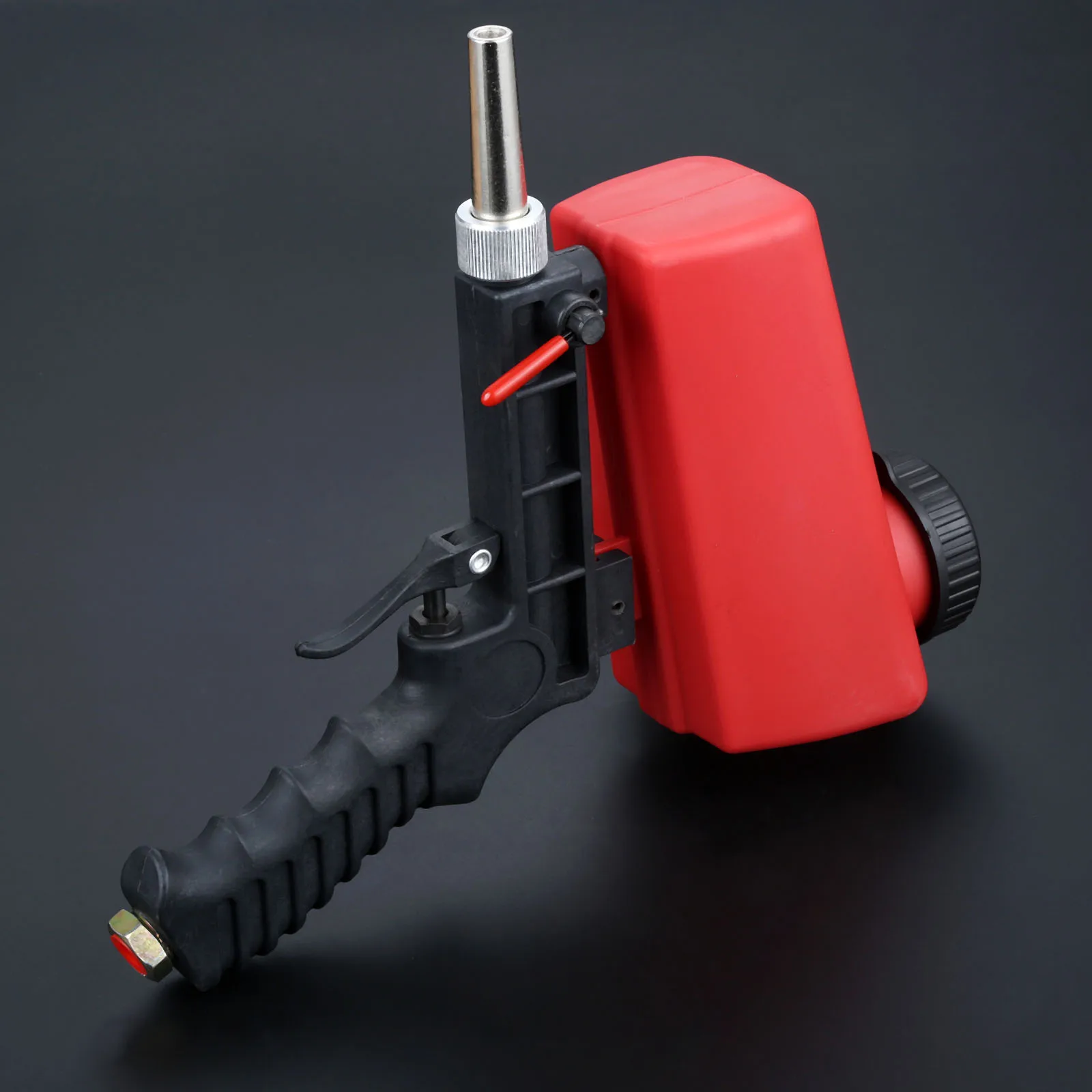 

Portable Small Machine Hand Held Pneumatic Sand Blasting Gun Sandblasting Upper Pot with Flow Adjustment Switch & 1/4" Air Inlet